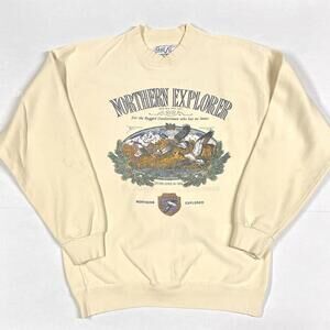 Vintage 90s Northern Explorer Mallards Distressed Graphic Sweatshirt Sz M